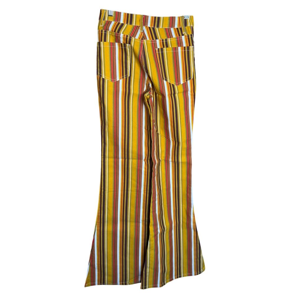 Unique Vintage 1960’s Retro Stripe Wide Leg Pants XS NWOT - Picture 2 of 6
